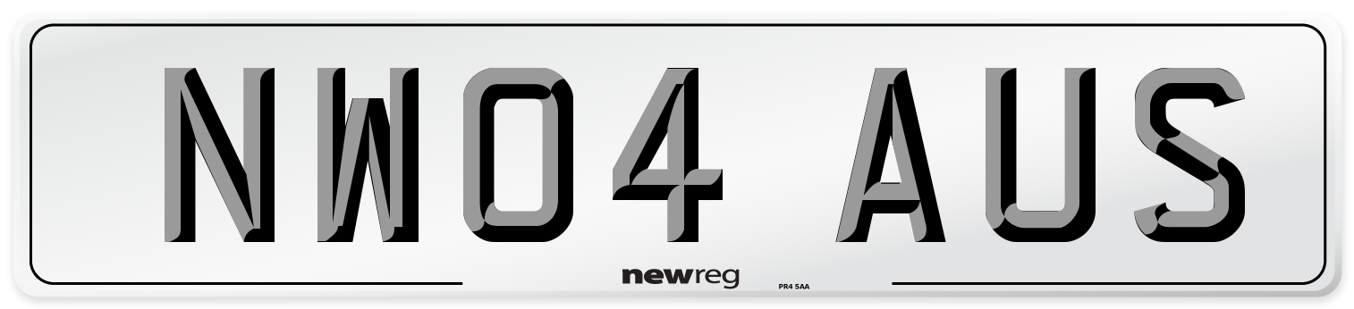 NW04 AUS Number Plate from New Reg